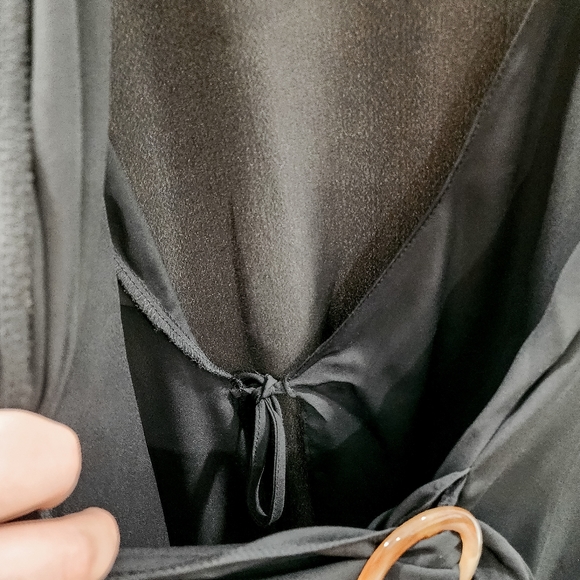 SIZE 16 ASOS New Look Wrap Top Black - tie top blouse - Picture 4 of 9